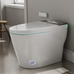 smart toilet with built-in bidet, auto open/close, warm water sprayer, heated bidet toilet seat for bathrooms, auto dual