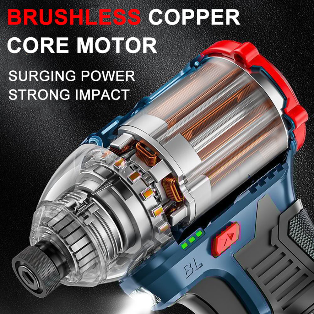 Brushless Electric Drill Cordless Screwdriver Impact Driver Multifunction Power Tools For Household 1