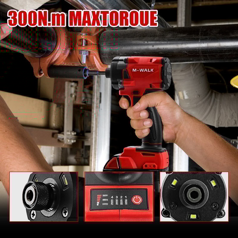 Max Torque Brushless Impact Driver High Power Screwdriver Electric Power Tool For Milwaukee Battery 2