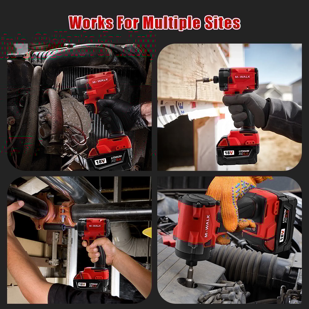 Max Torque Brushless Impact Driver High Power Screwdriver Electric Power Tool For Milwaukee Battery 3