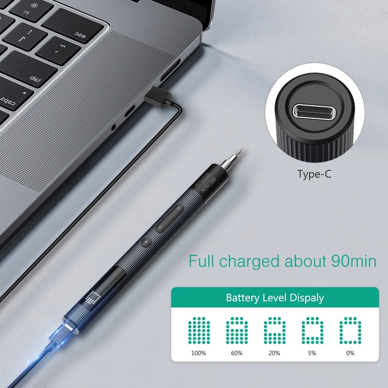 Precision Electric Screwdriver Set, Speed Torque Adjustable, Magnetic Phillips Torx Bits for iPhone, Laptop, Watch, PC