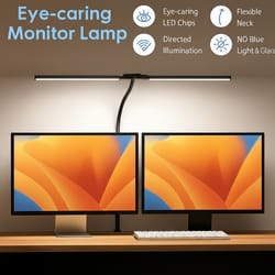 double head led desk lamp, dimmable pc monitor light, usb table lamp for reading, eye protection, modes for office