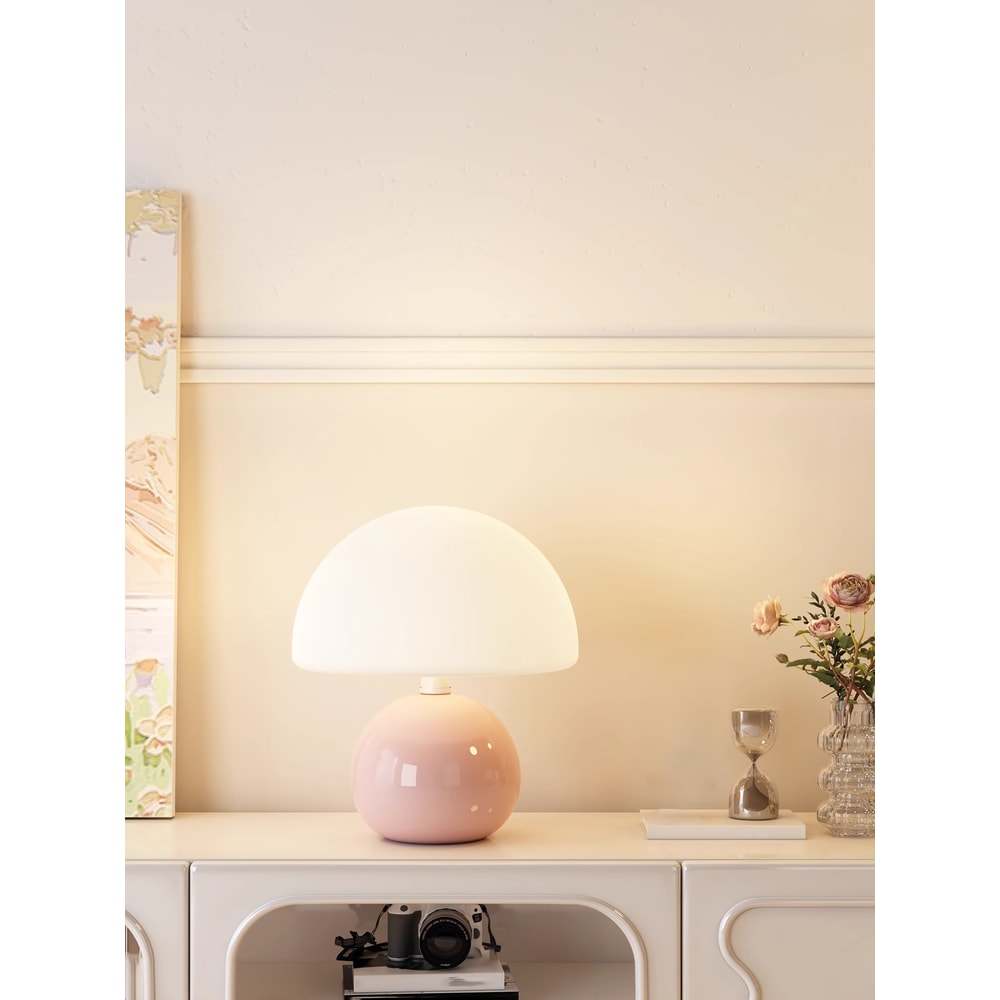 USB Socket Decorative Table Lamp, Pink/Orange/Red/White Beige Room Light, Night Light, Desk Light for Home
