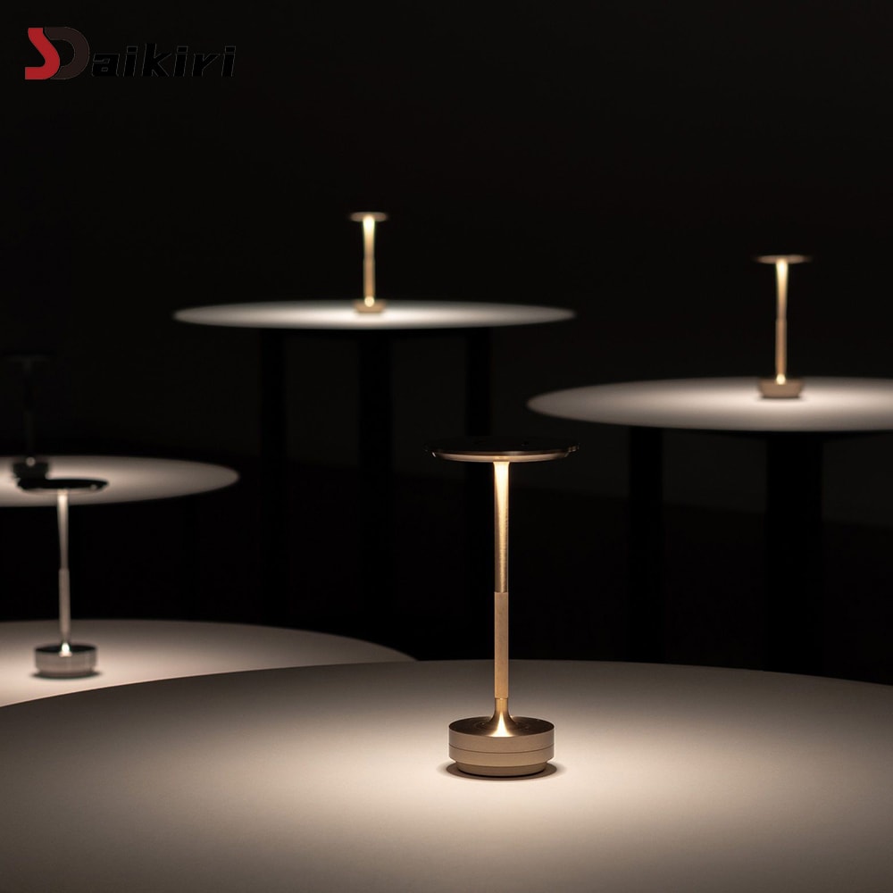 Aluminum Alloy Simple Decorative Lamp, LED Night Light, Retro Portable Rechargeable Touch Desk Lamp, Infinitely Dimmable