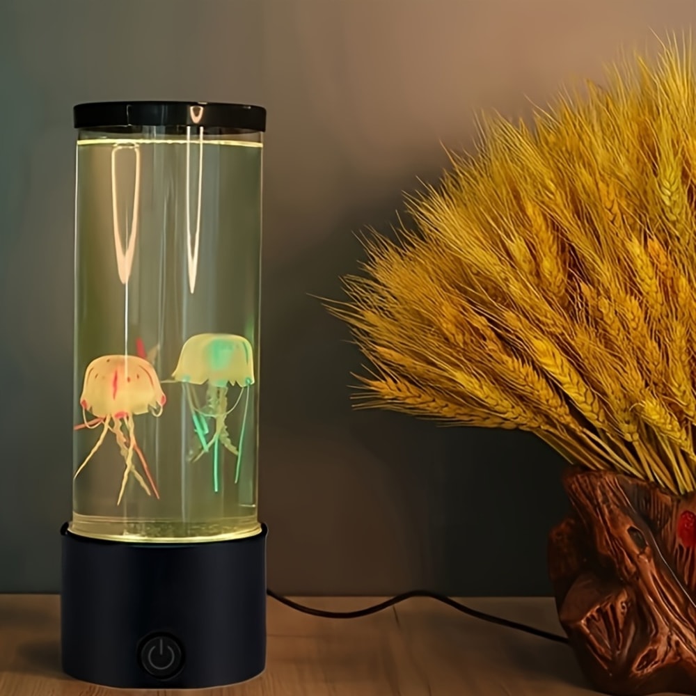 Jellyfish Lava Lamp, LED Aquarium Ocean Night Lights, 7 Colors Mood Light, Bedroom Desktop Decoration Gift