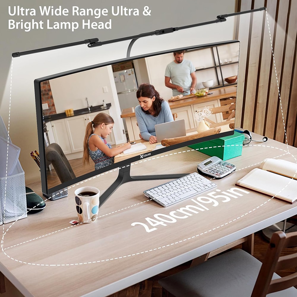 LED Desk Lamp With Clamp Architect Desk Lamp For Home Office Ultra Bright Auto Dimming PC Light Ste