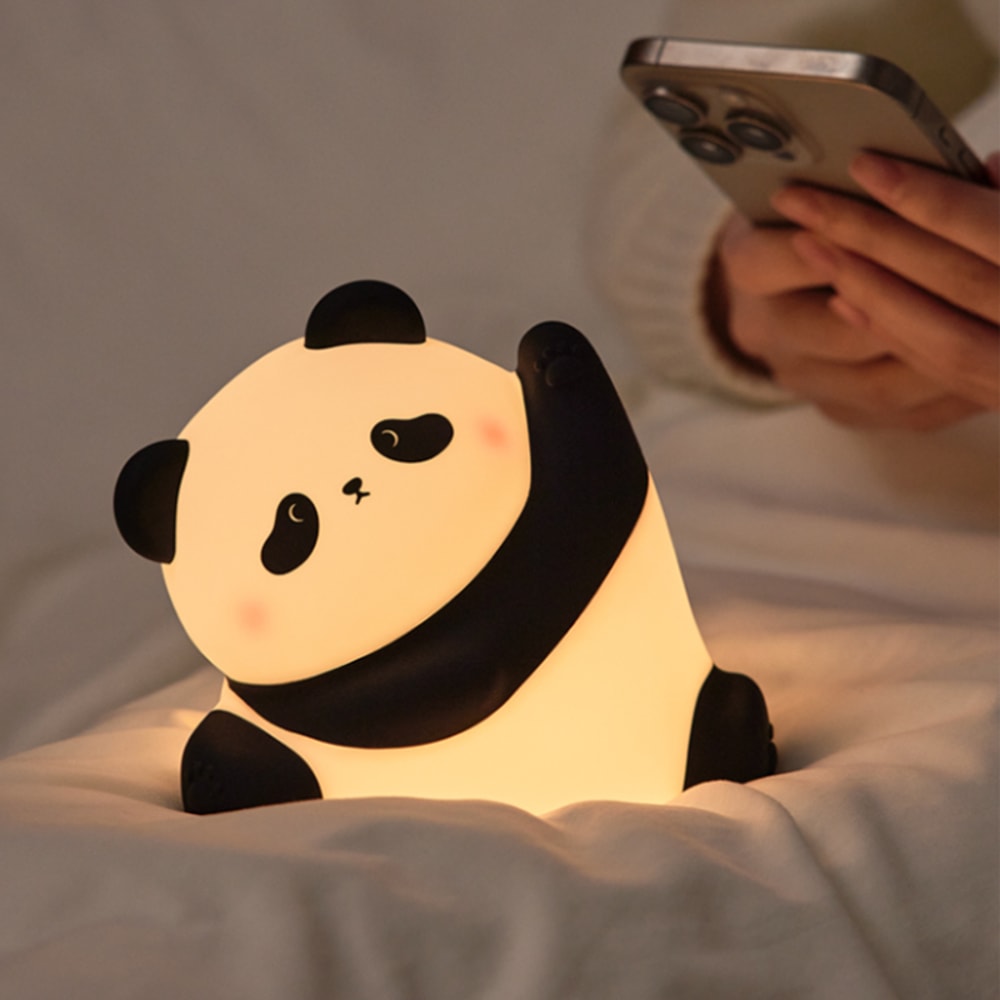 Panda LED Night Light Touch Sensor Cartoon Kids Nightlights Silicone Child Bedside Lamp Holiday Chr 1