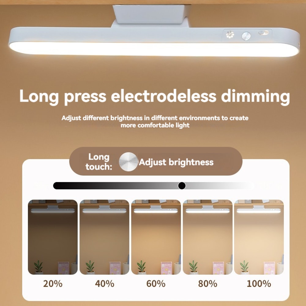 LED Magnetic Eye Protection Desk Lamp Remote Reading Switch USB Rechargeable ThreeSpeed Stepless Di 1