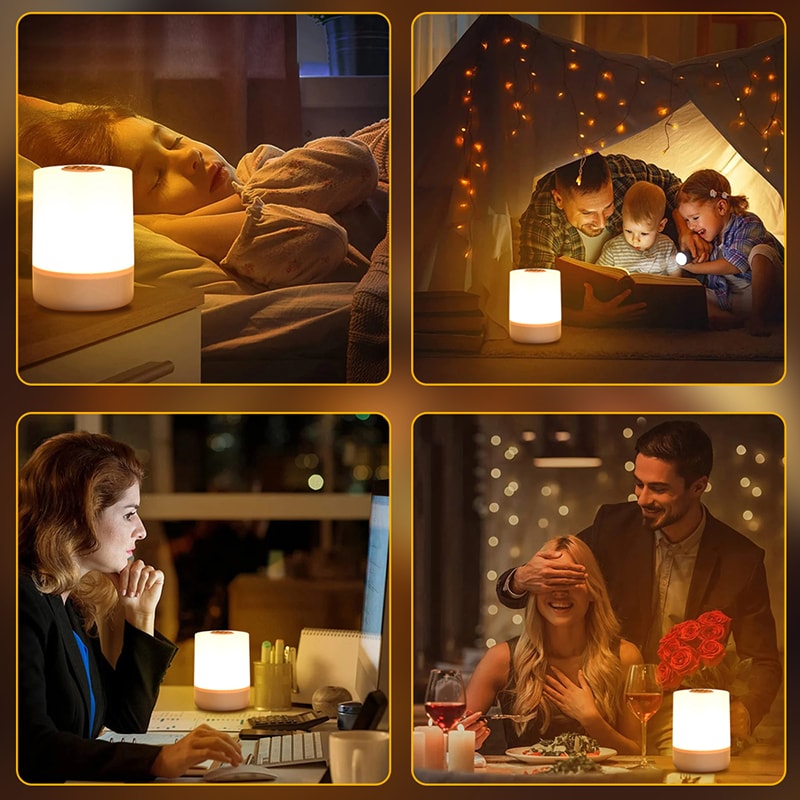 Touch Night Lamp, Dimming Bedroom Bedside Lamp, USB Charging Night Light, Ambient Light, Soft Light Table Lamp for Kids