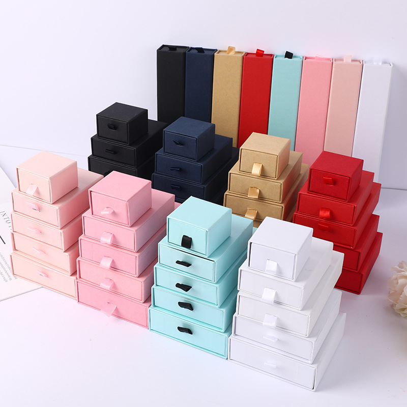 Jewelry Organizer Box, Black Ring Necklace Earring Display, Bracelet Storage Boxes, Packing and Packaging Set