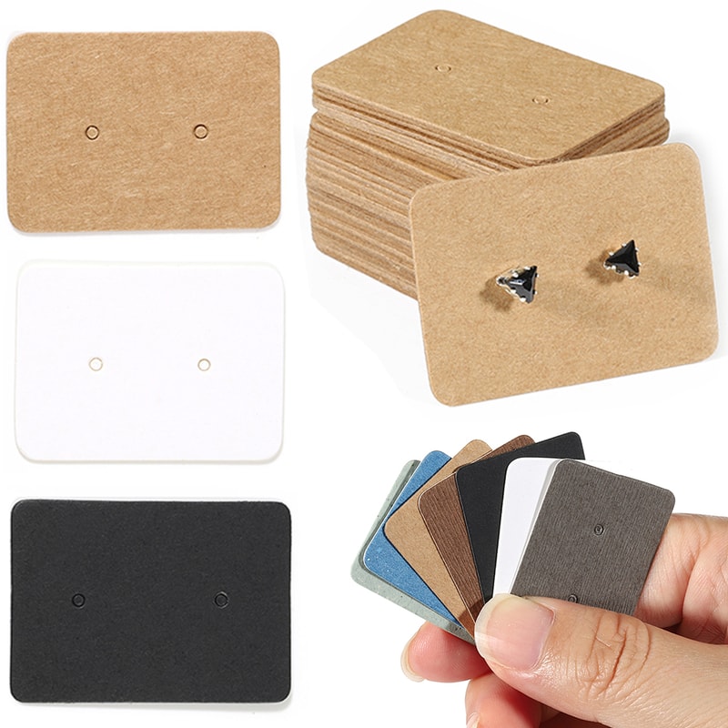 Earring Display Cards for Women, Kraft Paper Jewelry Packaging, Handmade Earring Studs Price Tags