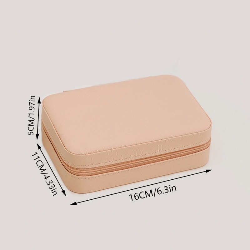 Heart Shaped Jewelry Box, Portable Zipper Jewelry Organizer, Exquisite Travel Ring & Necklace Box, Perfect Valentine Day