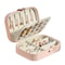 Portable Jewelry Box Travel Jewelry Case Organizer Leather Storage Zipper Display Box With Button C 6