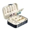 Portable Jewelry Box Travel Jewelry Case Organizer Leather Storage Zipper Display Box With Button C 9
