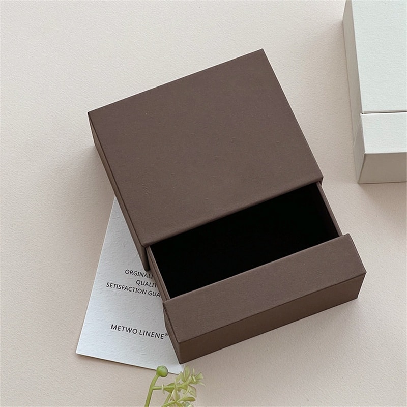 Creative Drawer Jewelry Packaging Box, Necklace Ring Storage Organizer, Earring Bracelet Display Stand Solid Color Paper