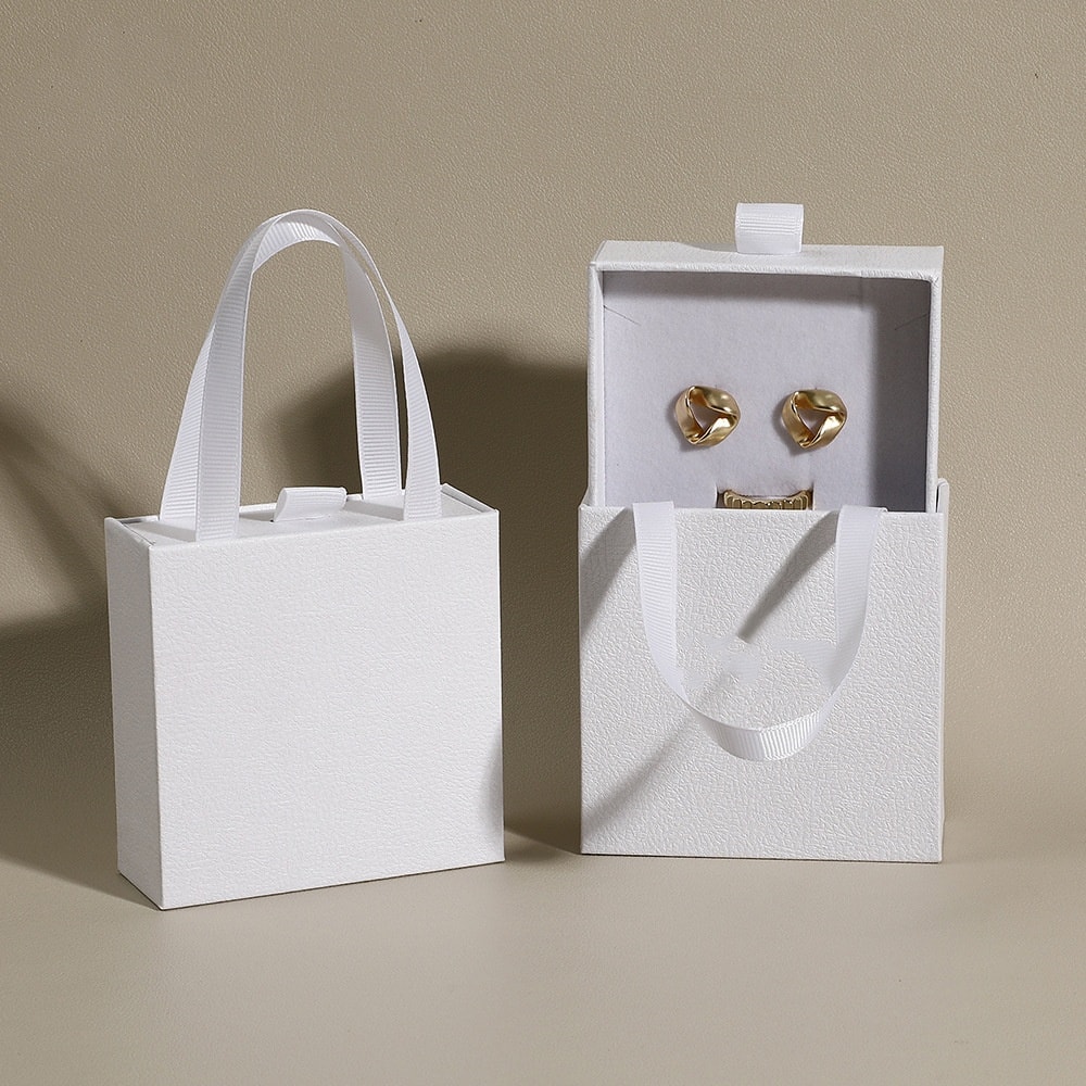 Jewelry Drawer Box with Handle, Wedding or Travel Jewelry Organizer Case, Portable Ring Earrings Necklace Gift Packaging