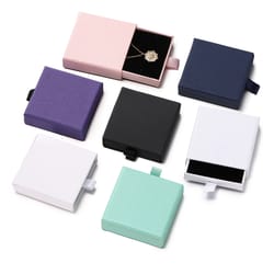 creative drawer jewelry packaging box, necklace, ring, earring, bracelet storage organizer display stand, solid color