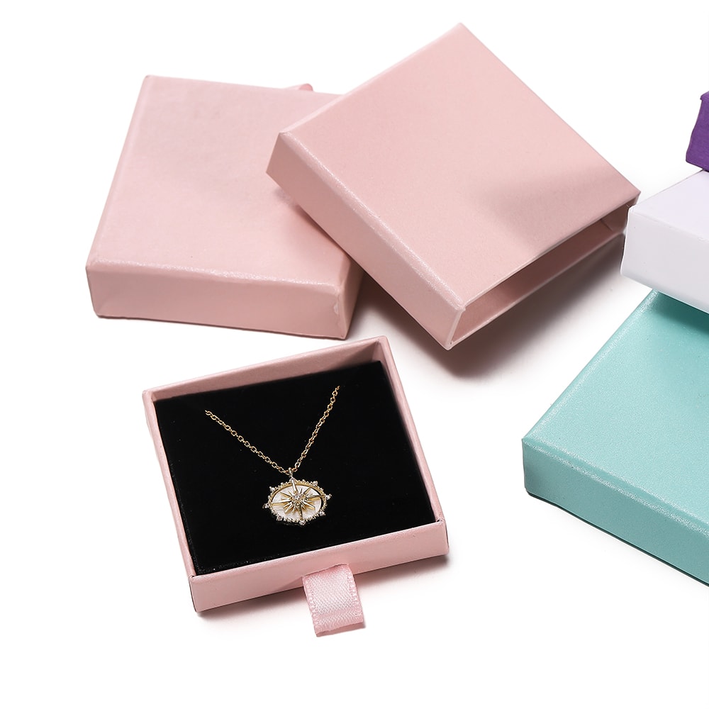Creative Drawer Jewelry Packaging Box, Necklace, Ring, Earring, Bracelet Storage Organizer Display Stand, Solid Color