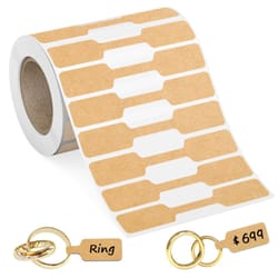 roll blank paper price tags, portable self adhesive stickers for jewelry hangtags, necklace ring display packaging
