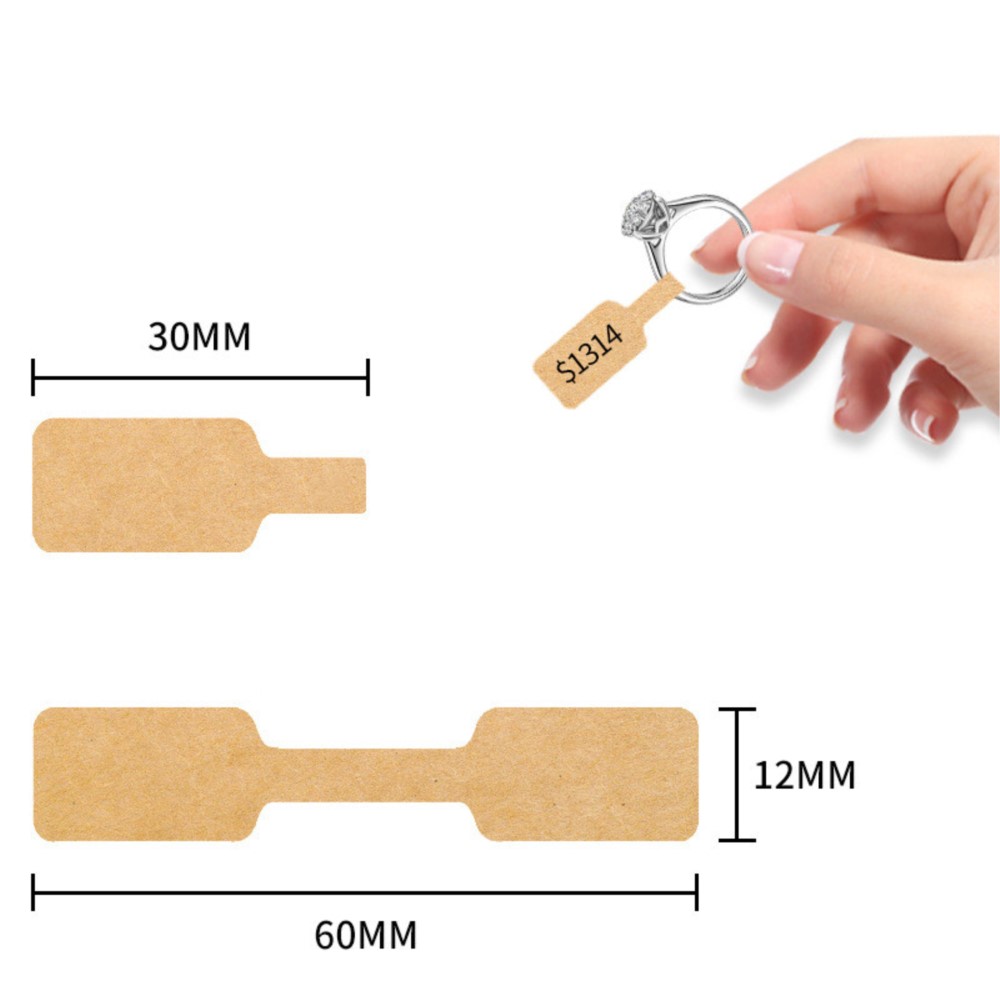 Roll Blank Paper Price Tags, Portable Self Adhesive Stickers for Jewelry Hangtags, Necklace Ring Display Packaging