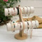 Double Layer Rack Organizer, Wood Jewelry Bracelet Storage Display, Chain Watch Stand Holder for Women, Easy Assembly