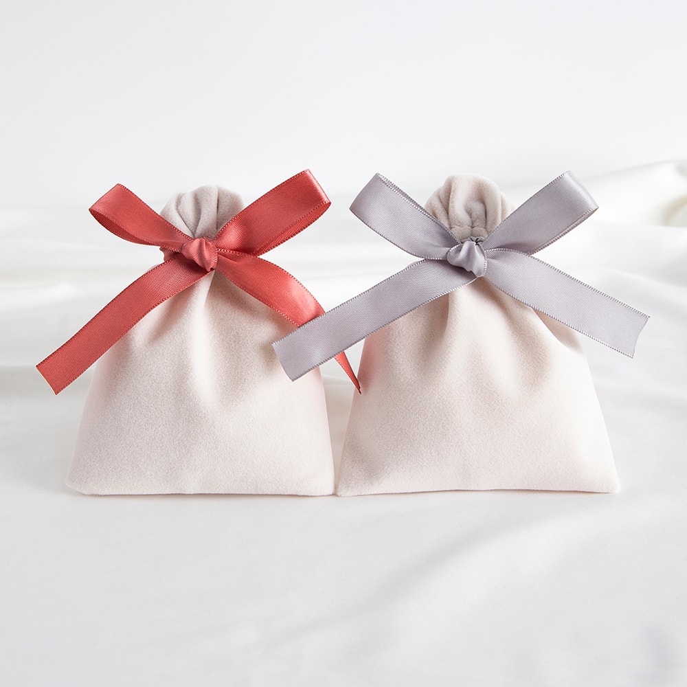 Beige Velvet Bag Jewelry Pouch, Suede Wedding Favors, Gift Packaging for Earrings, Bracelets, Candy