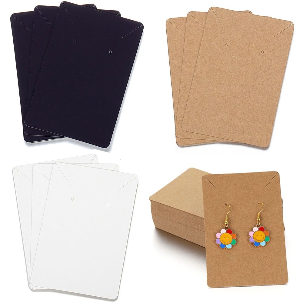 Blank Jewelry Display Card, Necklace Earrings Ear Studs Packaging Card, Kraft Paper Card for Jewelry Packaging