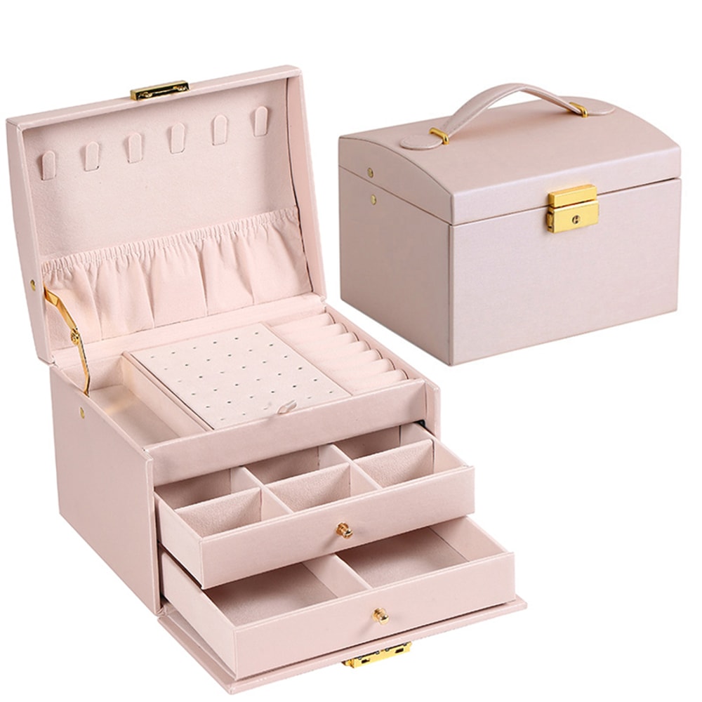 Lock Arch Three-Layer Jewelry Box, Jewelry Storage Box for All Jewelry Types