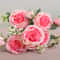 Rose Pink Silk Bouquet Peony Artificial Flower, Big Heads, Small Buds, Bride Wedding Home Decoration