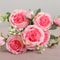 Rose Pink Silk Bouquet Peony Artificial Flower, Big Heads, Small Buds, Bride Wedding Home Decoration