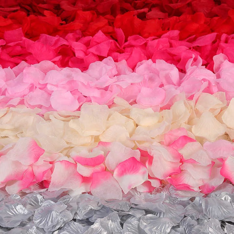 Artificial Fake Rose Petals Colorful Simulation Silk Rose Petal Valentines Day Wedding Party Romant 1