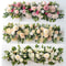 Luxury White Rose Artificial Flower Row, Wedding Table Centerpiece, Backdrop Wall Arches, Floral Party Stage Decor