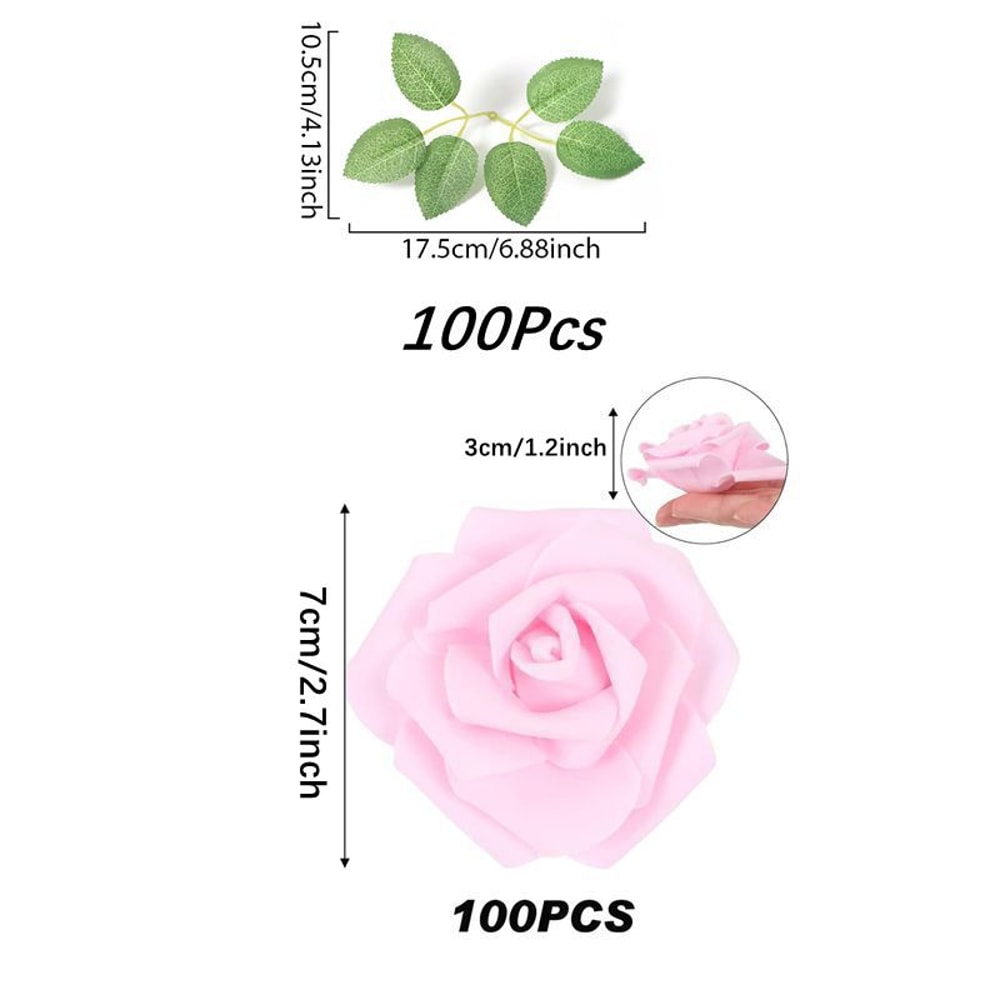 Artificial Foam Rose Flowers, PE Fake Flower for Home, Wedding, Party, Halloween, Thanksgiving, Christmas Decoration