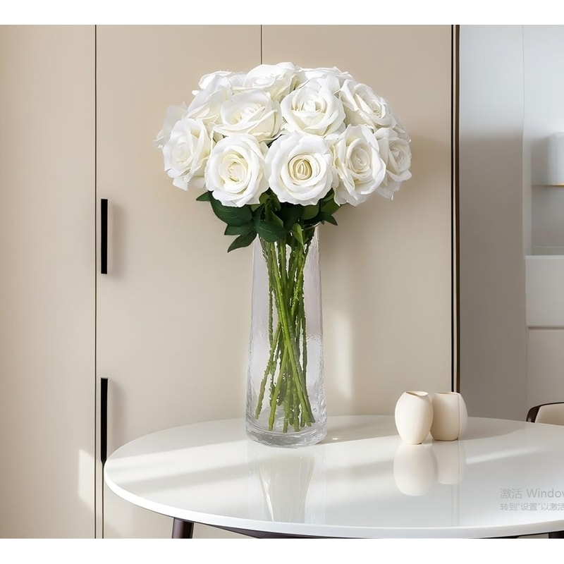 Artificial Red Roses, Realistic Fake Rose Branch for Wedding Home Decor, Roses Artificial Flowers for Floral Arrangement