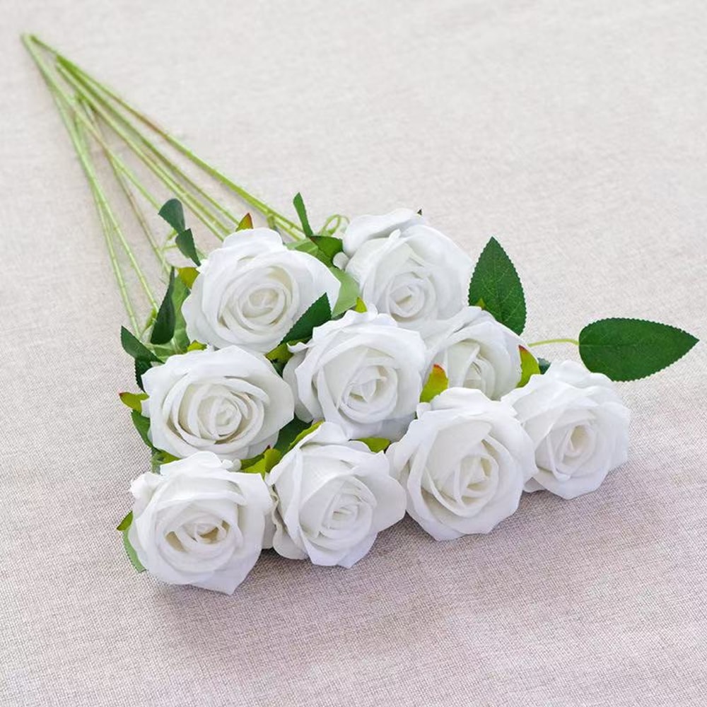 Artificial Red Roses, Realistic Fake Rose Branch for Wedding Home Decor, Roses Artificial Flowers for Floral Arrangement