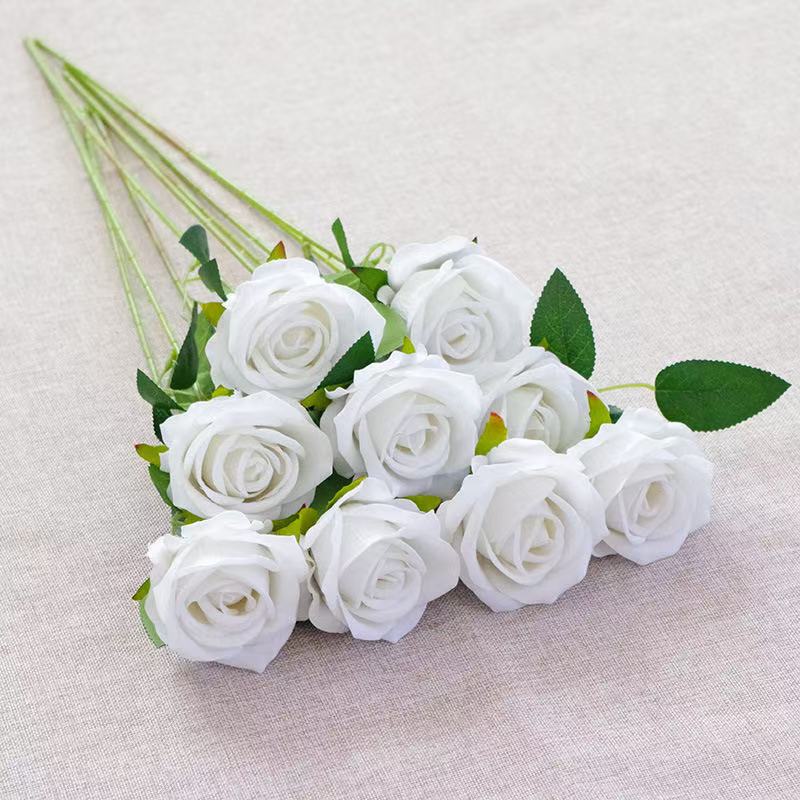 Artificial Red Roses, Realistic Fake Rose Branch for Wedding Home Decor, Roses Artificial Flowers for Floral Arrangement