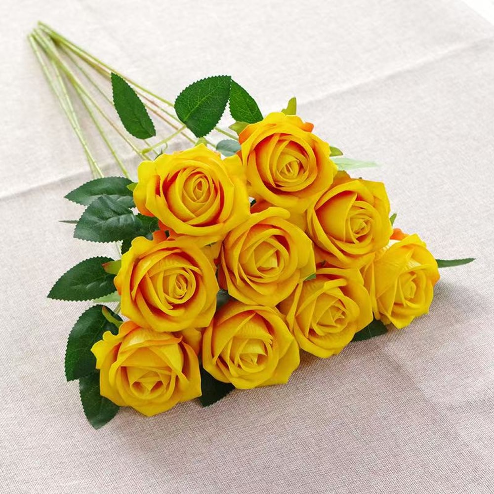 Artificial Red Roses, Realistic Fake Rose Branch for Wedding Home Decor, Roses Artificial Flowers for Floral Arrangement