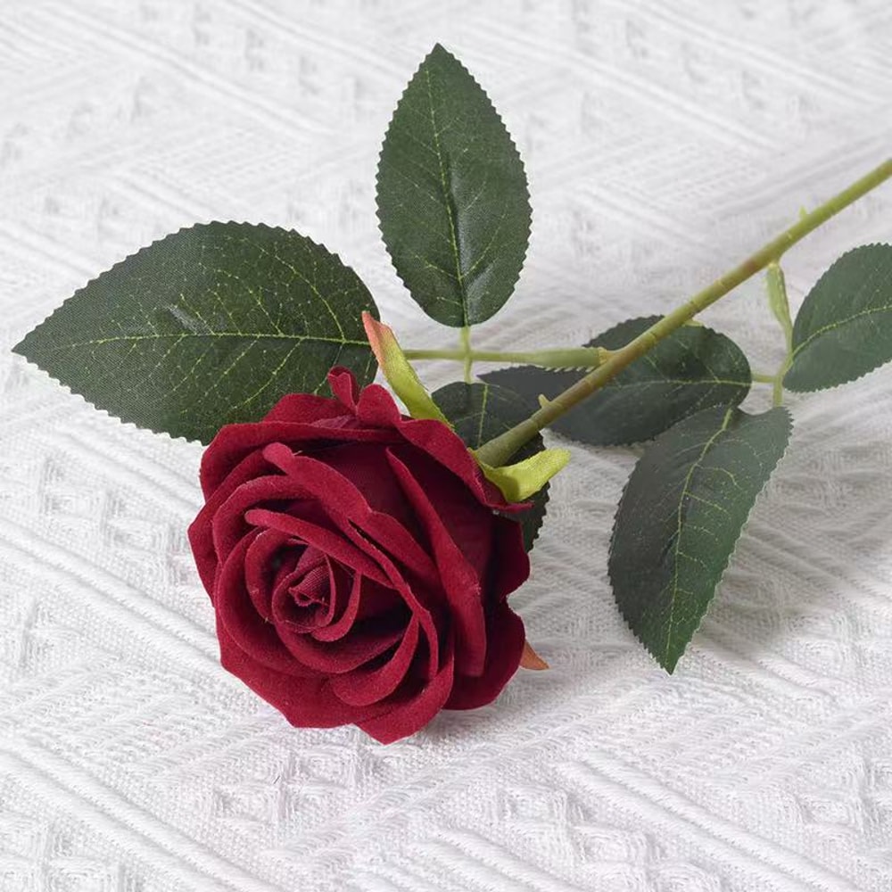 Artificial Red Roses, Realistic Fake Rose Branch for Wedding Home Decor, Roses Artificial Flowers for Floral Arrangement