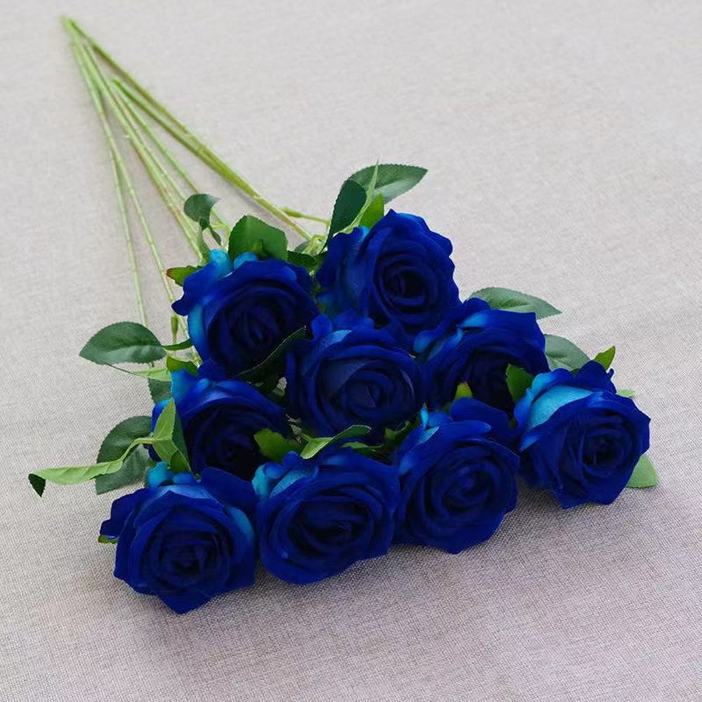 Artificial Red Roses, Realistic Fake Rose Branch for Wedding Home Decor, Roses Artificial Flowers for Floral Arrangement