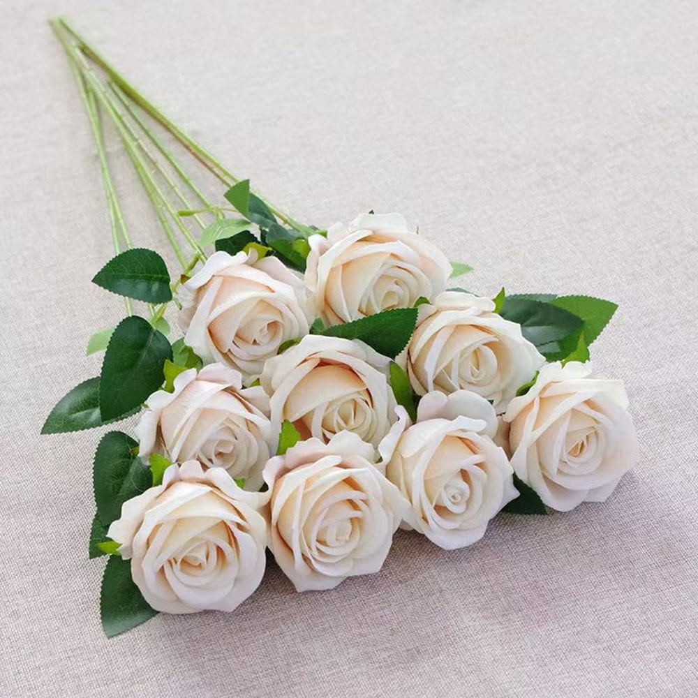 Artificial Red Roses, Realistic Fake Rose Branch for Wedding Home Decor, Roses Artificial Flowers for Floral Arrangement