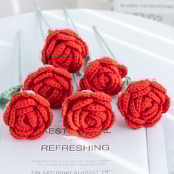 artificial handmade crochet rose, wedding bridal bouquet, outdoor garden arch, diy gift box, home bonsai, party decor