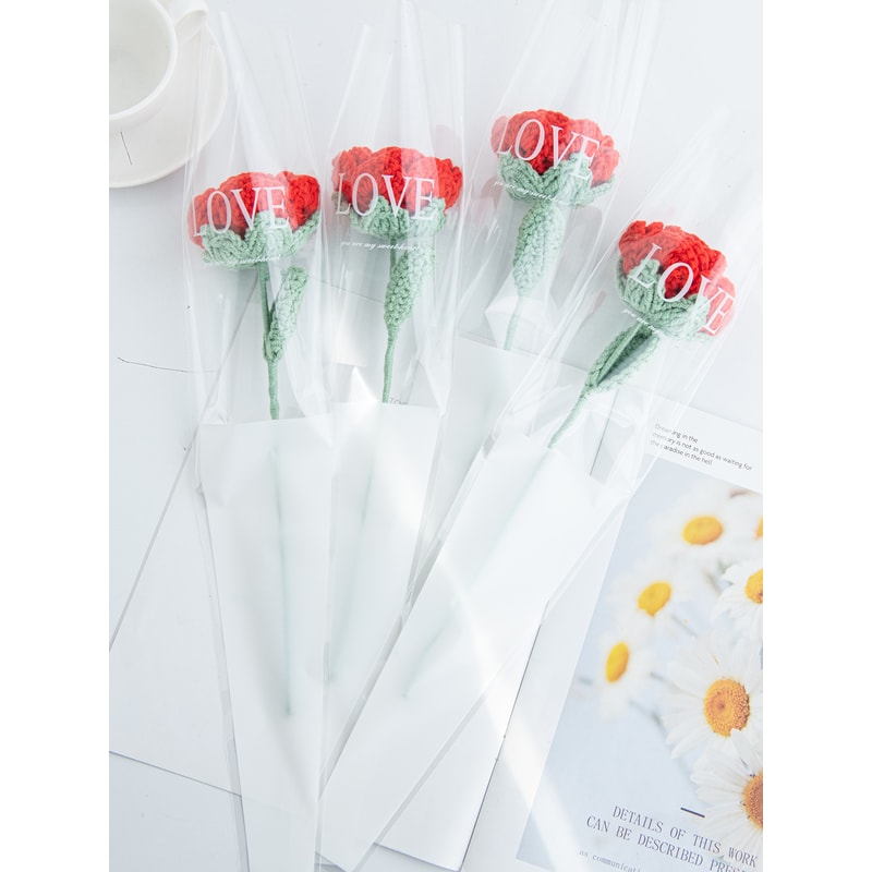 Artificial Handmade Crochet Rose, Wedding Bridal Bouquet, Outdoor Garden Arch, DIY Gift Box, Home Bonsai, Party Decor