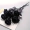 Artificial Black Roses Fake Flowers, Long Stem for Halloween, Wedding Party, Tabletop Home Decor