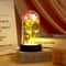 Red Rose Artificial Flowers, Creative Valentine's Day Gift, LED Light Up Galaxy Rose in Glass Cover for Mothers Day
