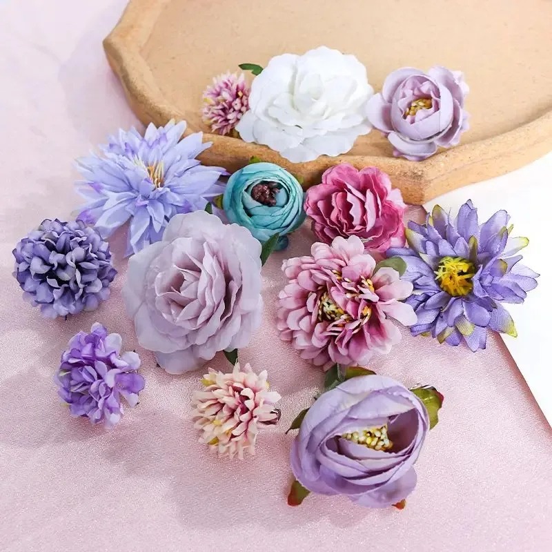 Artificial Flowers, Silk Rose Fake Flowers, Wedding Decoration, DIY Craft Garland, Bouquet Accessory for Home Room