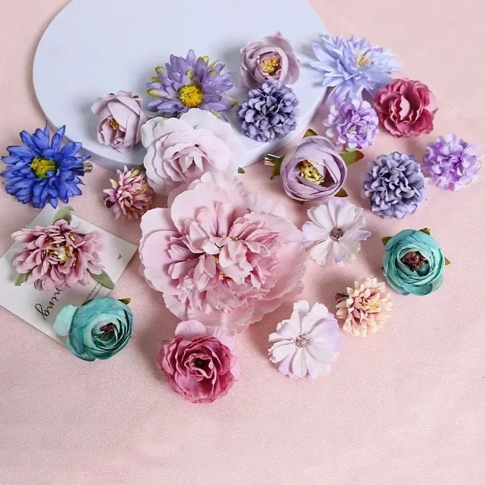 Artificial Flowers, Silk Rose Fake Flowers, Wedding Decoration, DIY Craft Garland, Bouquet Accessory for Home Room