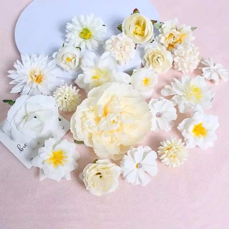Artificial Flowers, Silk Rose Fake Flowers, Wedding Decoration, DIY Craft Garland, Bouquet Accessory for Home Room
