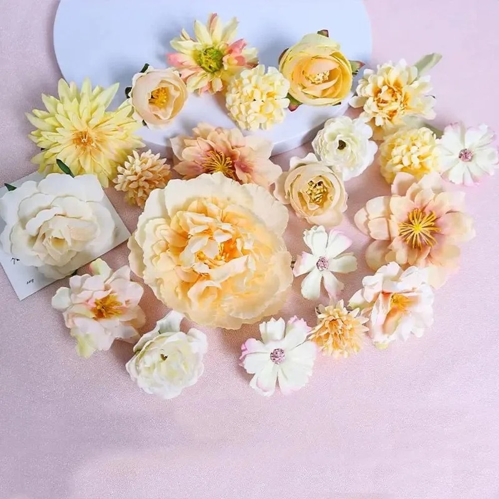 Artificial Flowers, Silk Rose Fake Flowers, Wedding Decoration, DIY Craft Garland, Bouquet Accessory for Home Room