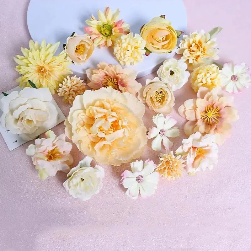 Artificial Flowers, Silk Rose Fake Flowers, Wedding Decoration, DIY Craft Garland, Bouquet Accessory for Home Room