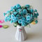 Artificial Mini Roses Flower Bouquet, Home Living Room Decor, Office Desktop Ornament, Fake Flowers for Wedding Party